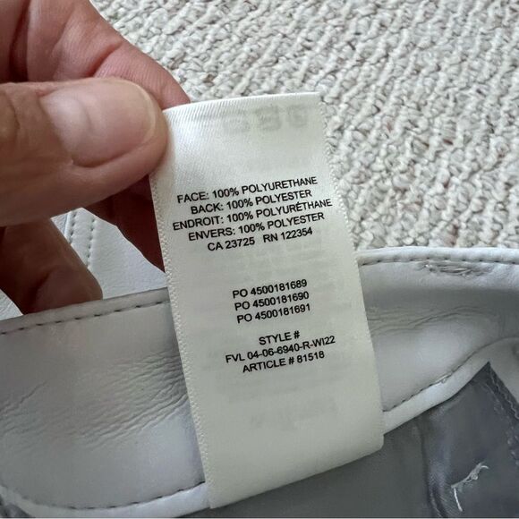 Aritzia Wilfred Melina Birch White Faux Leather High Rise Straight Leg Pant - Picture 8 of 13